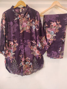 Floral Purple Tunic Set