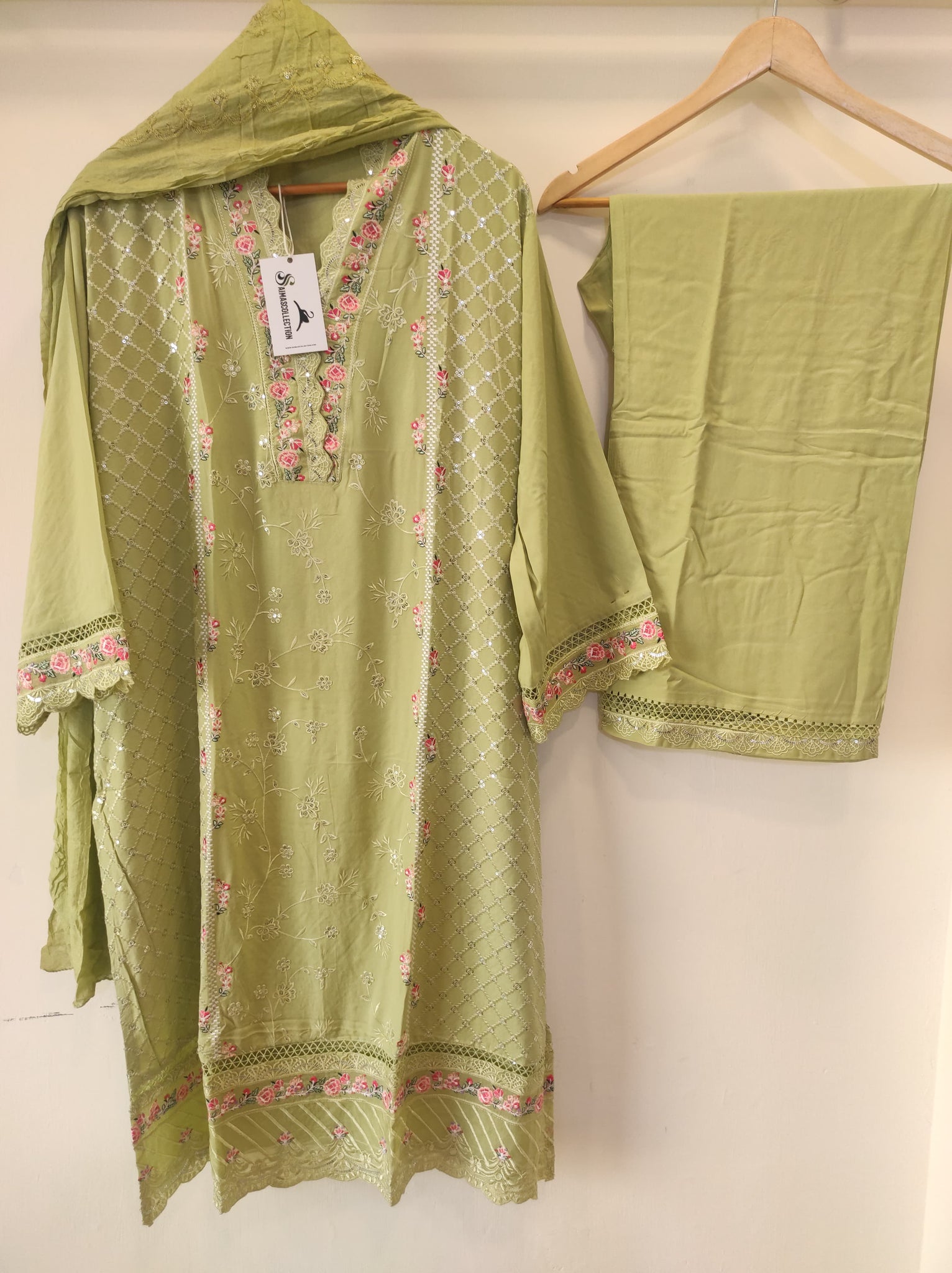 Green Rayon Kurta set
