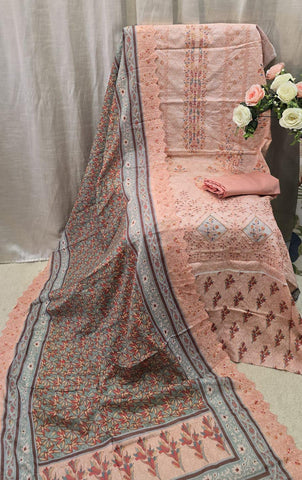 Riwayat Embroidered Lawn Collection (Peach)