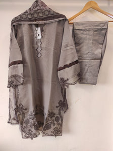 Dusty Purple with white Embroidery