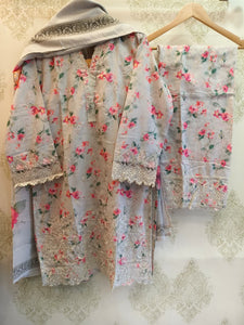 03 Piece Ready to wear Embroidered Shirt & Trouser