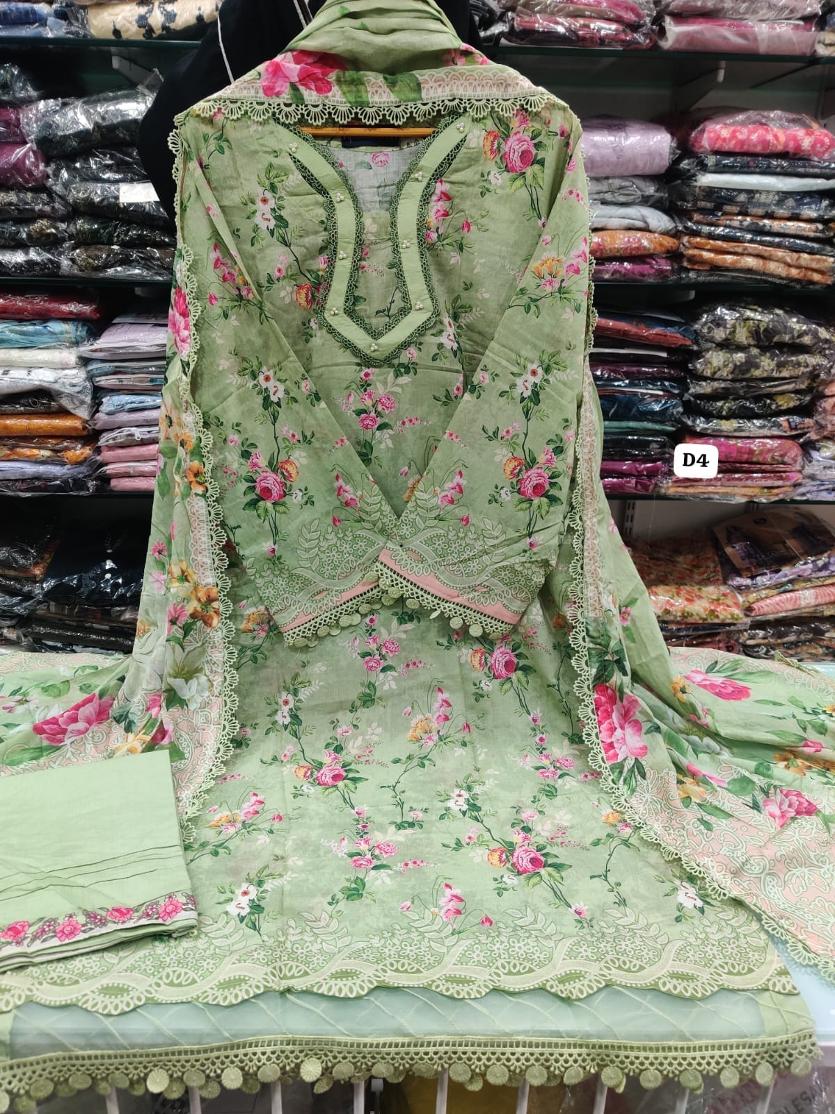 Mint green Floral Printed Lawn Collection