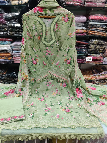 Mint green Floral Printed Lawn Collection