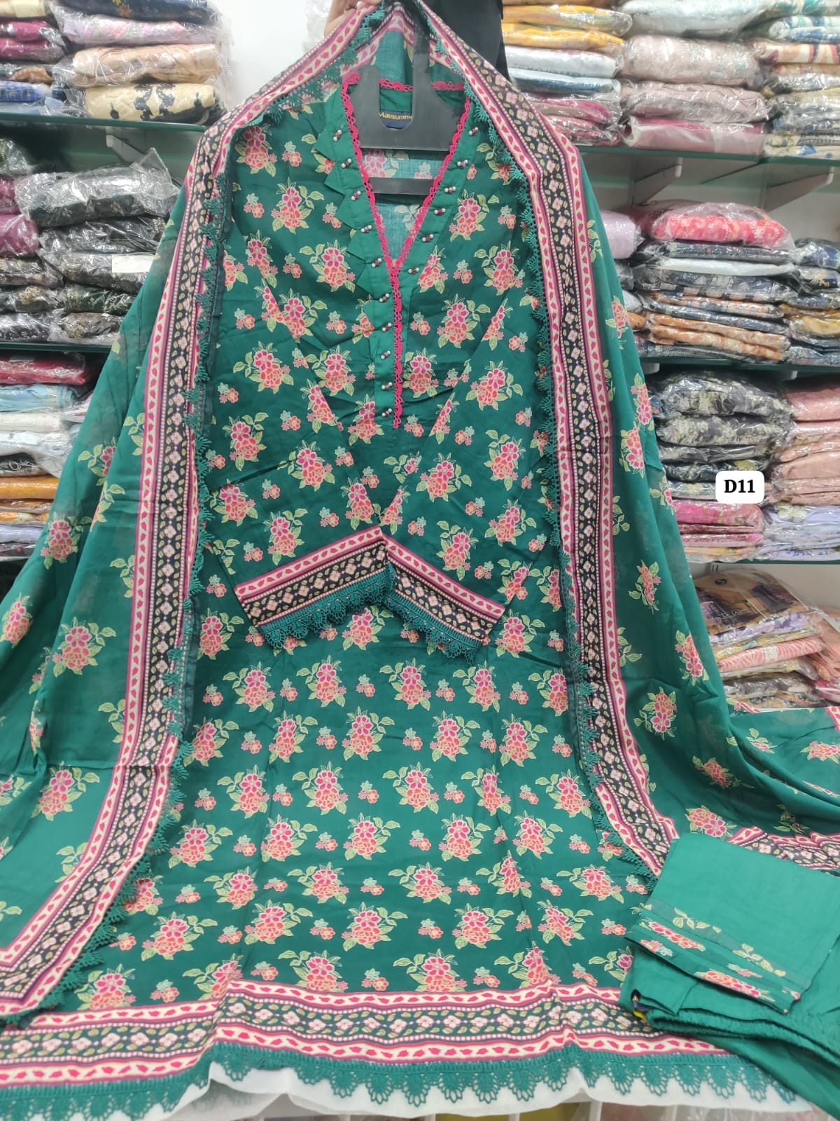 Emerald green Floral Printed Lawn Collection