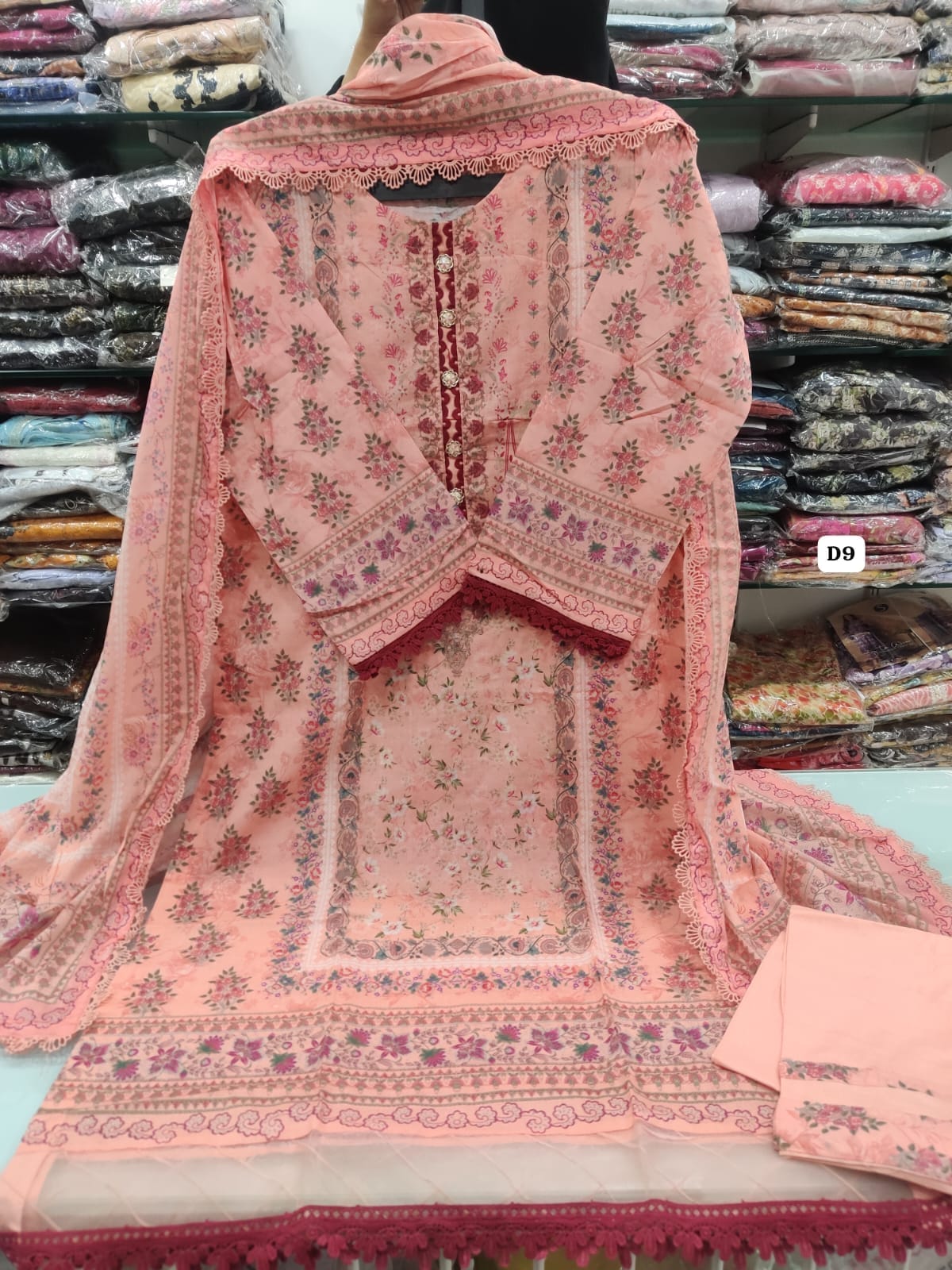 Peach Floral Printed Lawn Collection