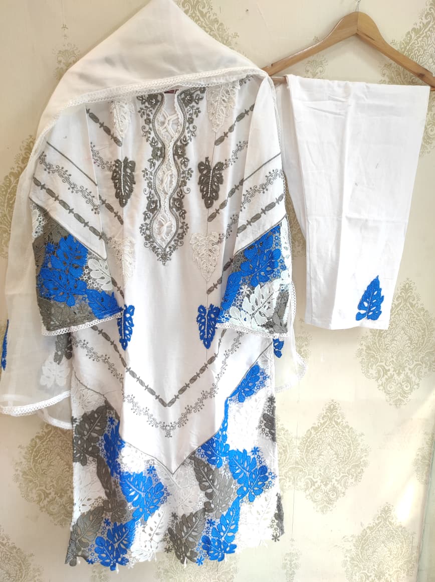 Cutwork Cotton Kurta Set 03