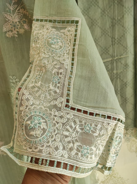 Organza party wear | Mint Green