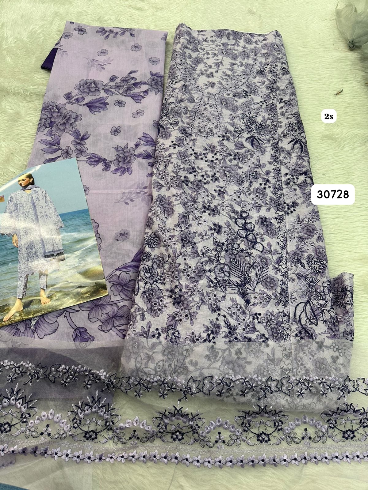 Flora Embroidered Cotton Suit | D.no.021