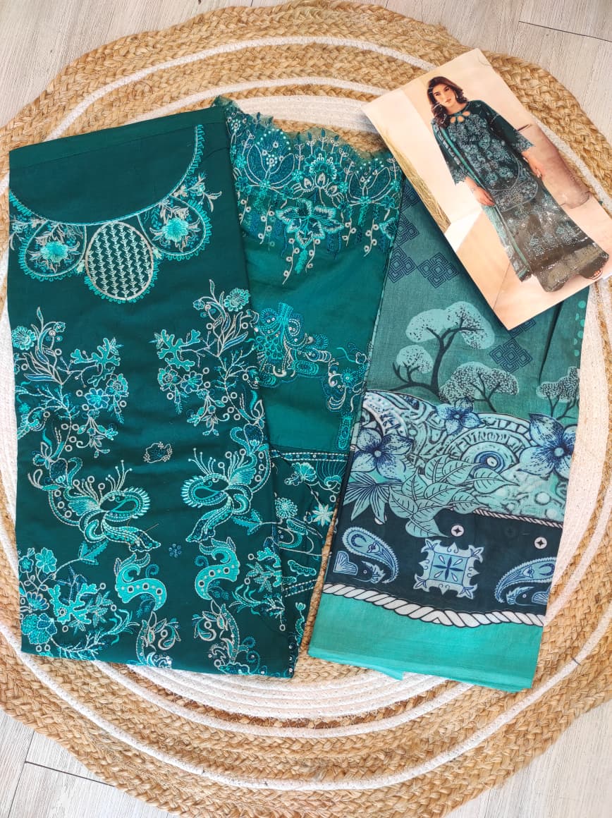 Embroidered Cotton Suit | D.no.1560