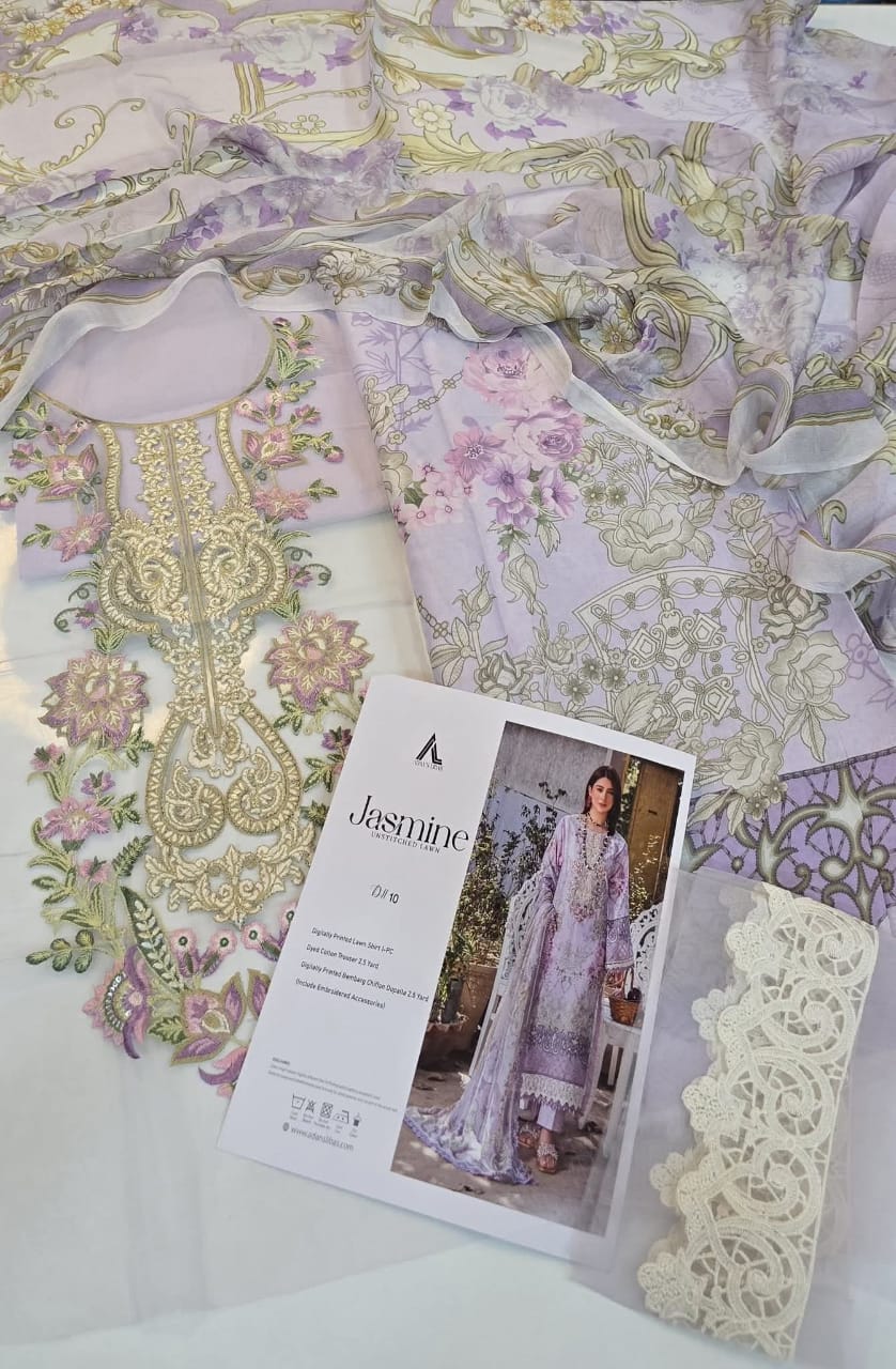 JASMINE UNSTITCHED LAWN ADAN LIBAS D#03