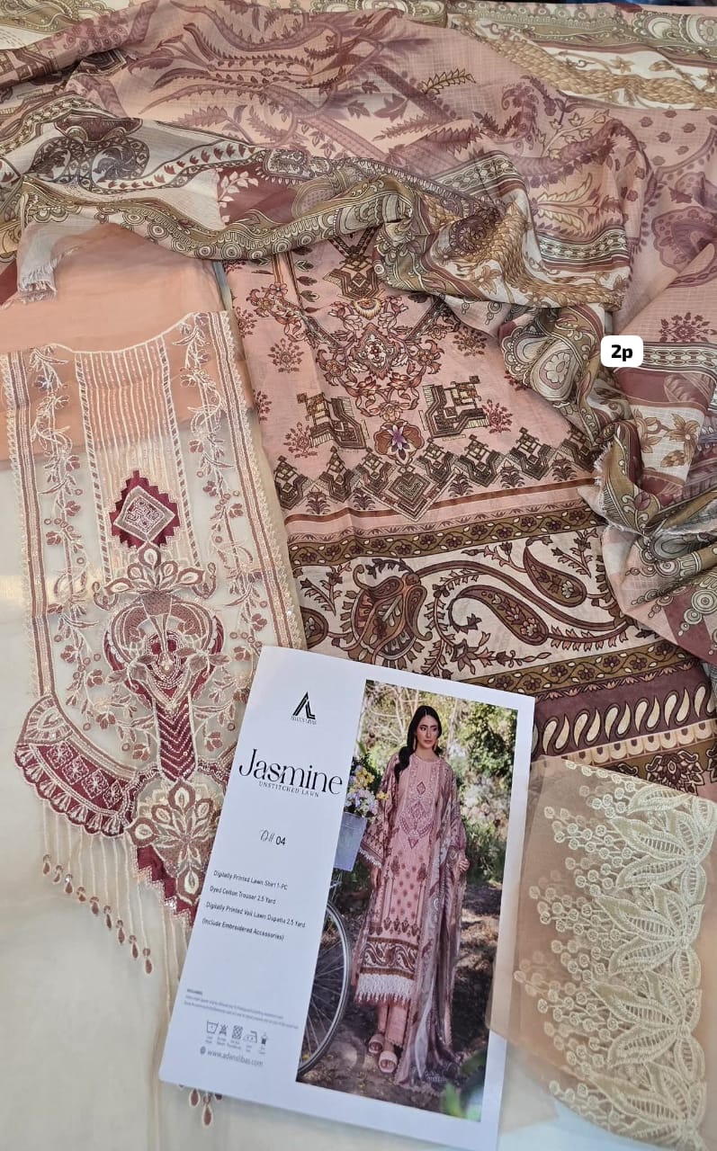 JASMINE UNSTITCHED LAWN ADAN LIBAS D#04