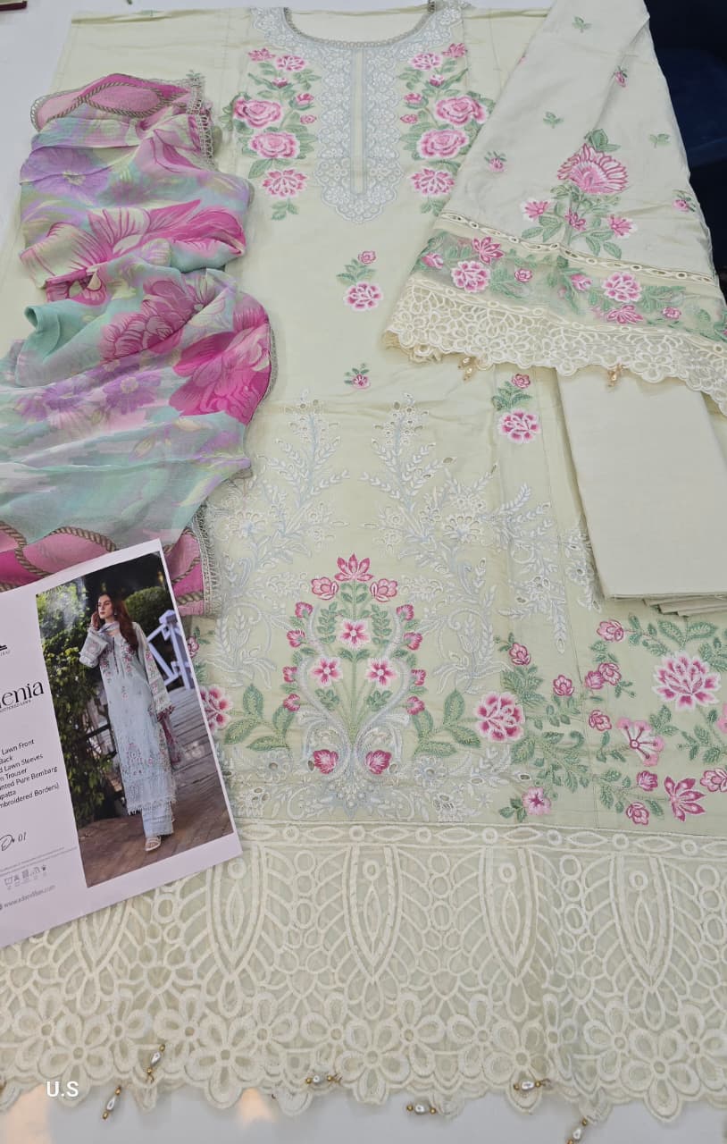 Adan's Libas Gardenia Semi-stitched Lawn 002