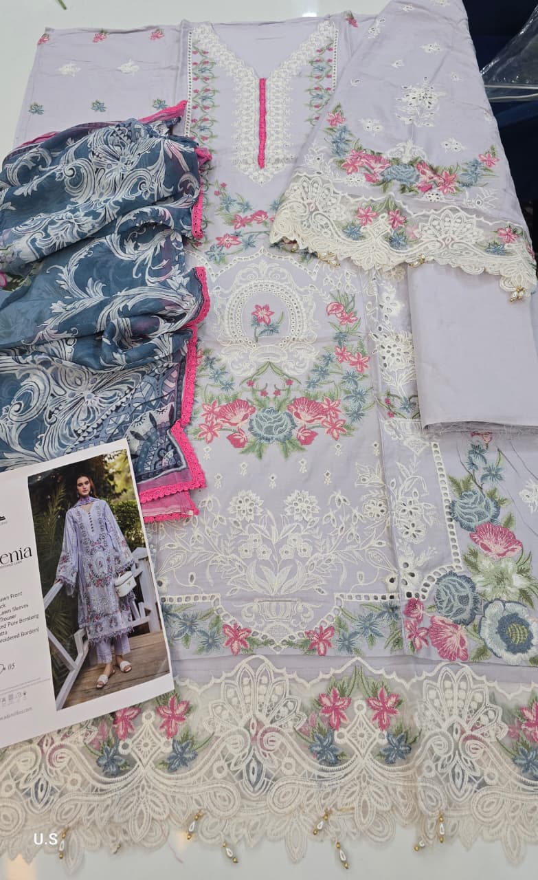 Adan's Libas Gardenia Semi-stitched Lawn 003