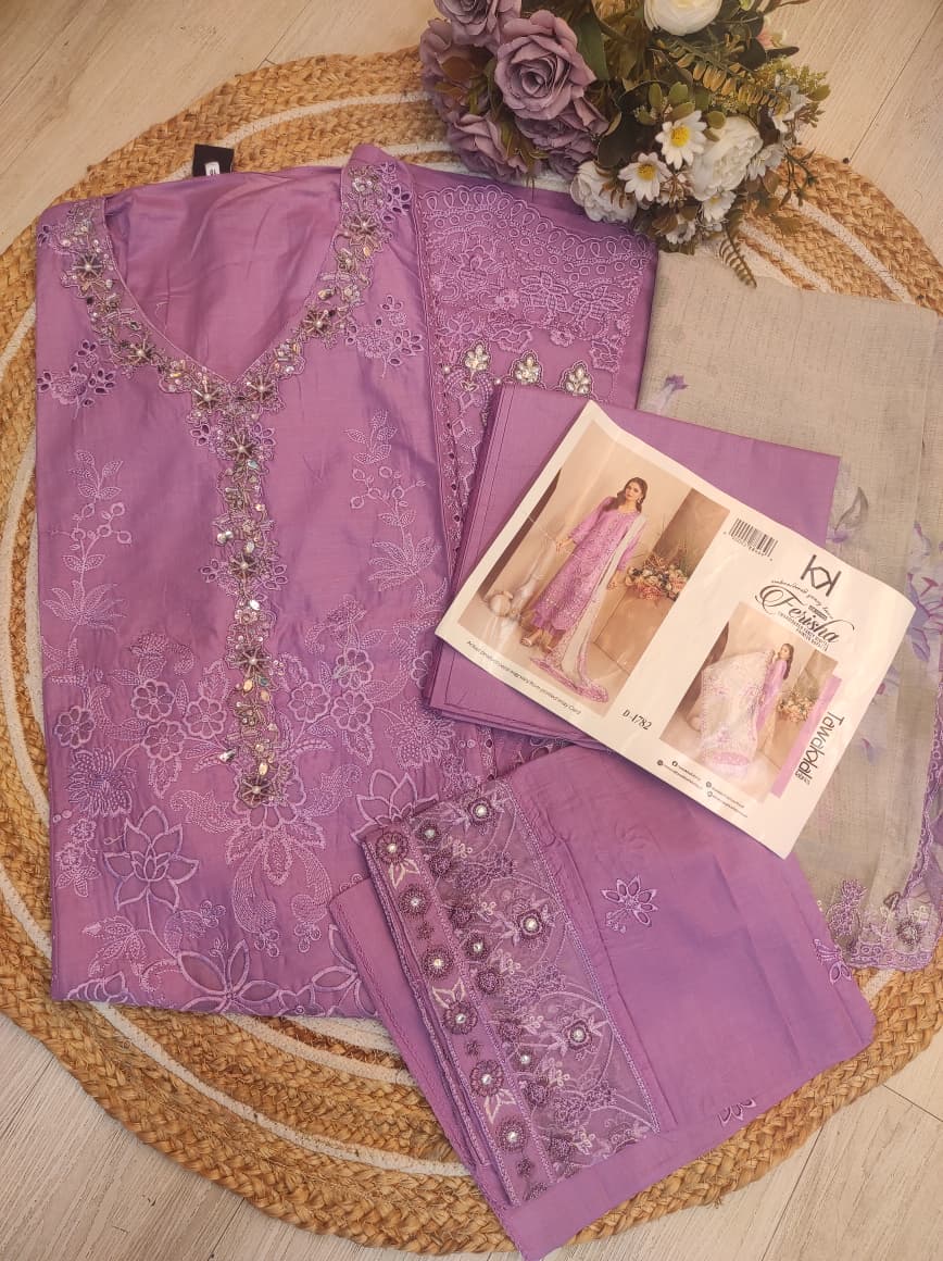 Tawakkal Ferisha Semi-stitched Lawn | D.no.01