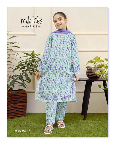 3 Piece Embroidered Lawn Suit | MKS-PC-13