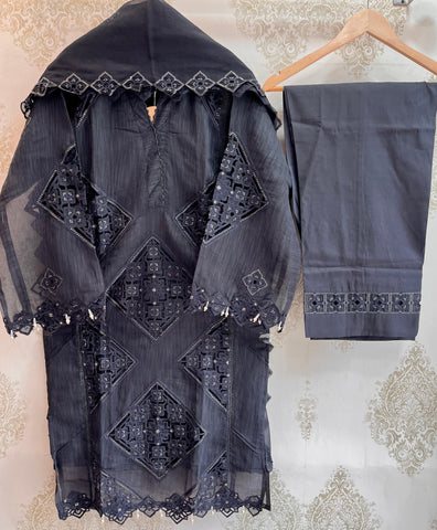 Dark Grey Cutwork Tunic