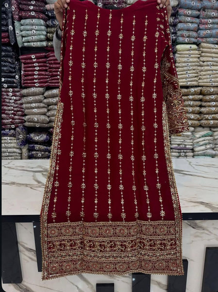 Mehroon Wedding Collection sharara |RTW