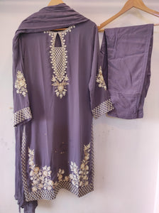 Mauve Purple Georgette Kurta Set