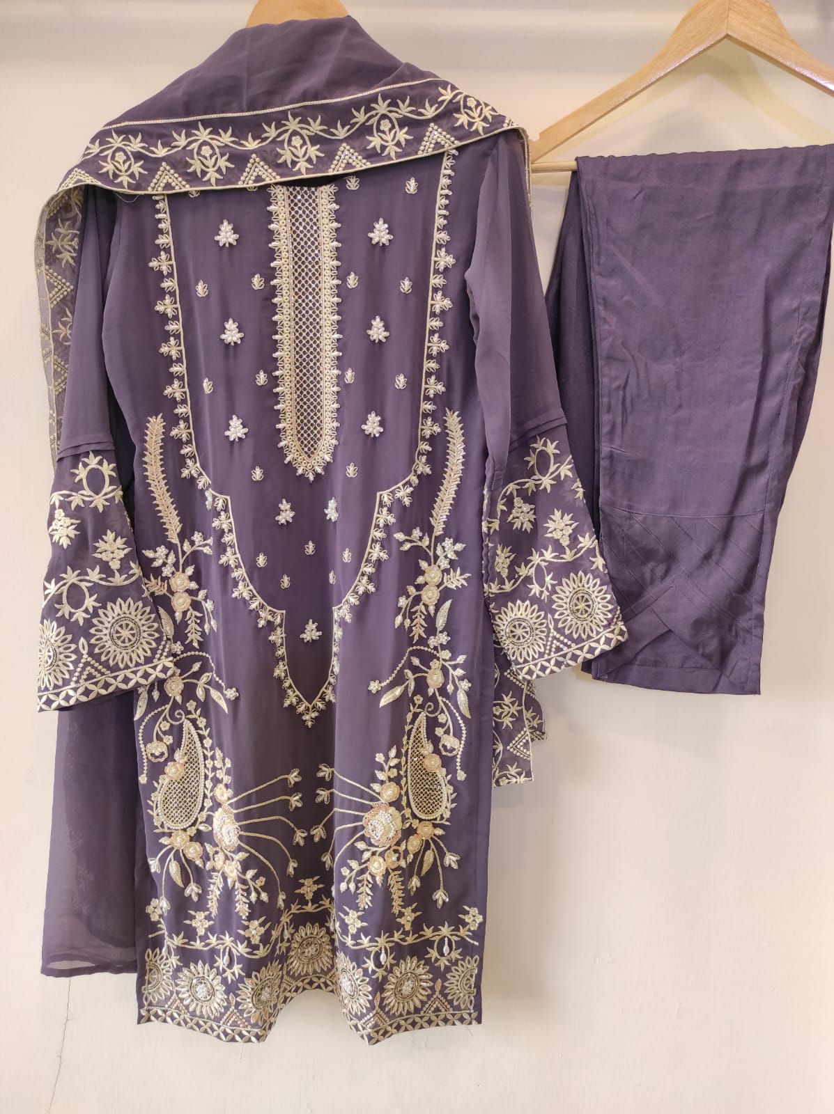Royal Purple Georgette Kurta Set