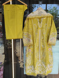 Qalamkar Sahil Lawn 2026 | Hira | Mustard Embroidered Lawn Suit