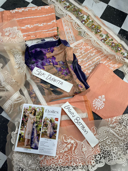 Etoiles By Zebaish Embroidered Lawn 2023 | ED-02
