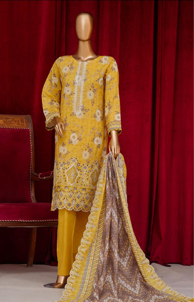 Riwayat Embroidered Lawn Collection 2025 | Yellow