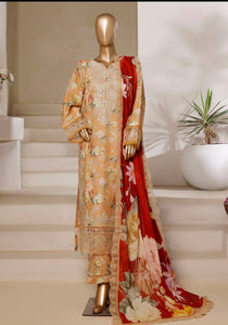 Sadabahar Luxury Lawn | 08 | peachy-beige