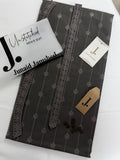 J. Embroidered Men's Unstitched Pathani Dark Charcoal Grey