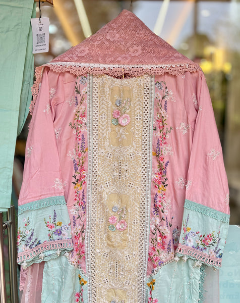 Floral Etoile-Luxury Embroidered Viscose Silk Lawn Suit