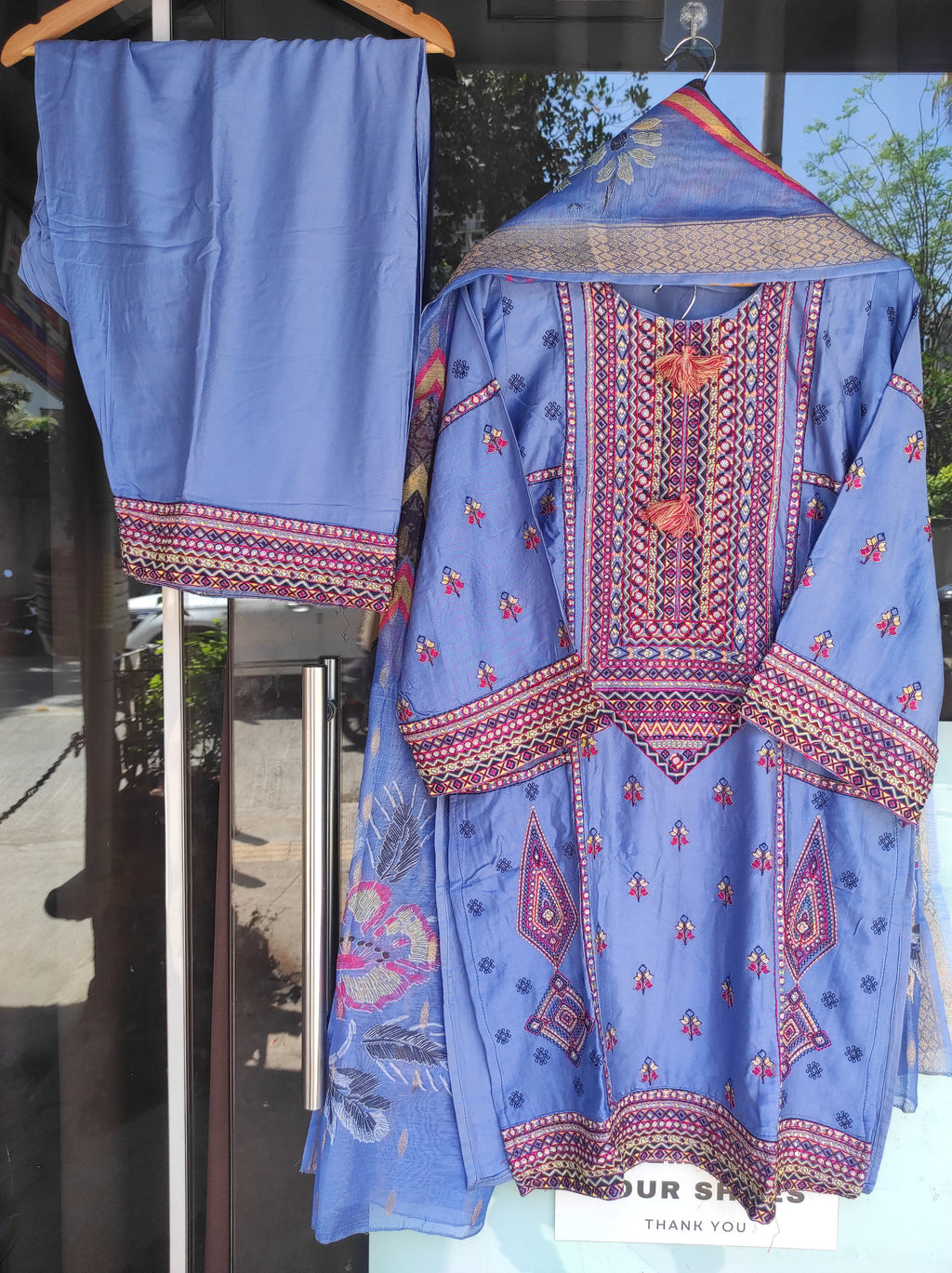 Afghani Kurta Salwar Set (Blue)