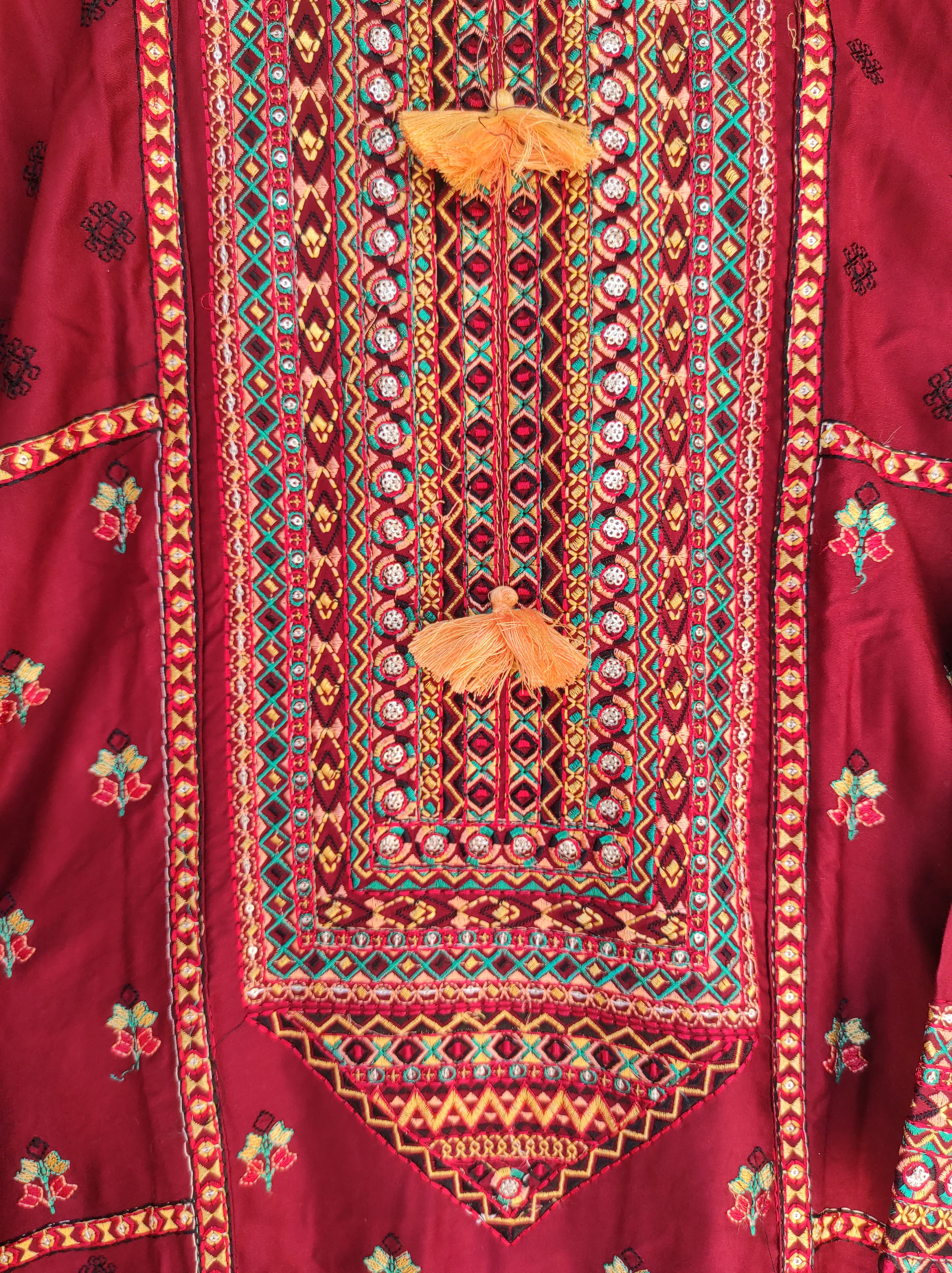 Afghani Kurta Salwar Set (Red)