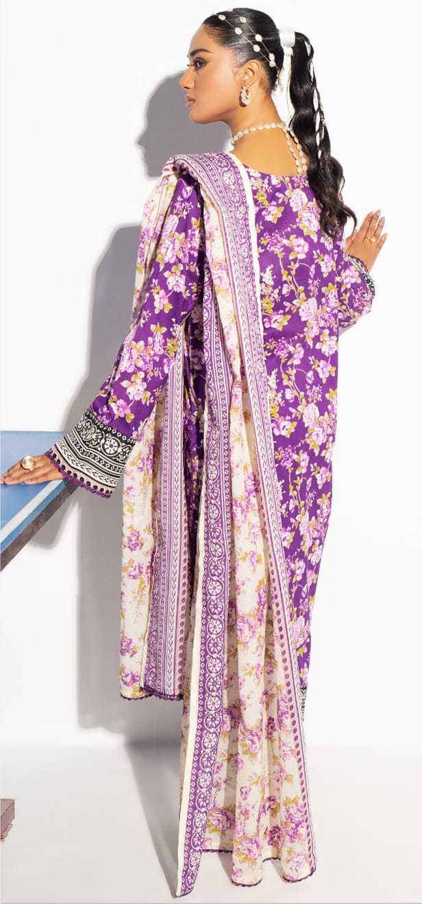 SALINA SEPARATES PRINTED LAWN | FLORAL PURPLE