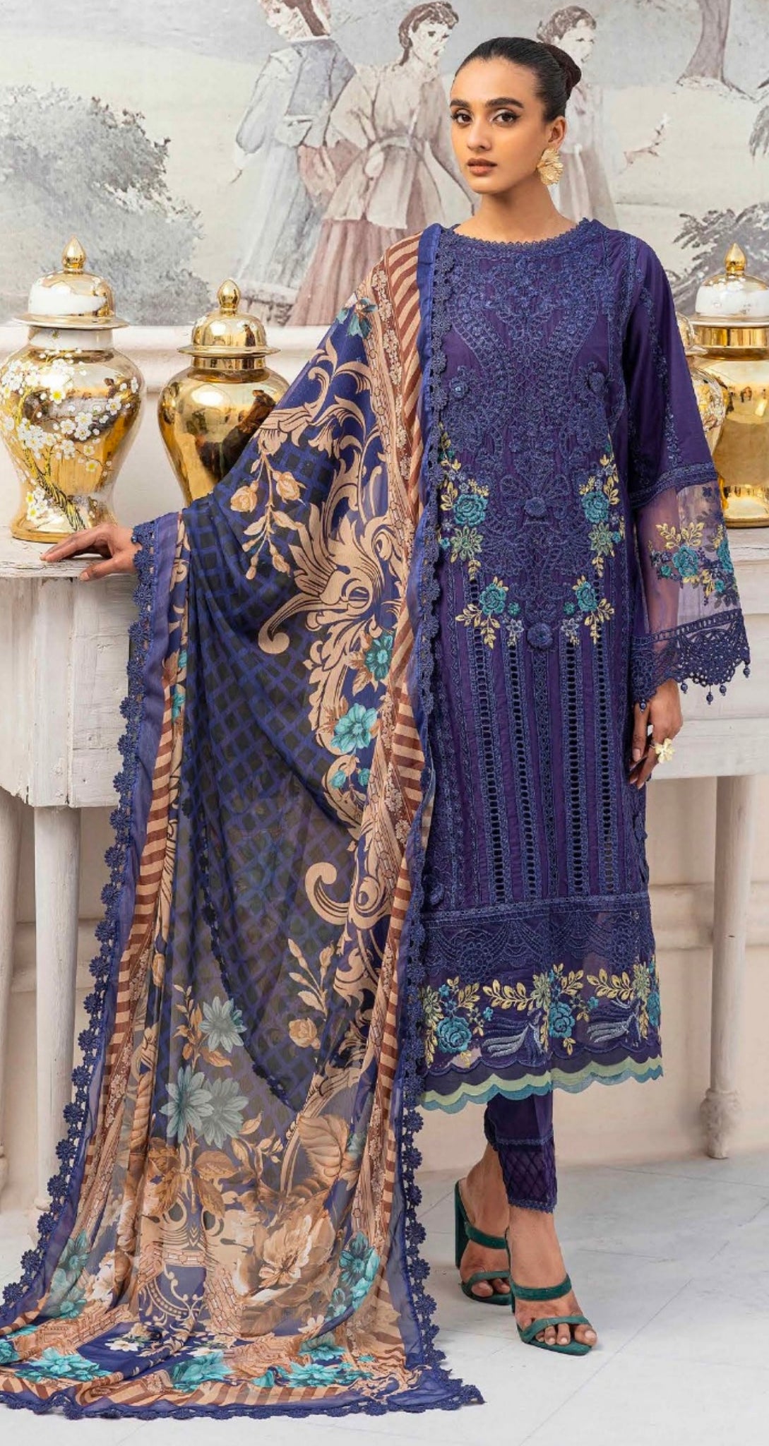 Semi-stitched Lawn | ZA008