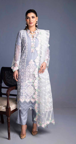 Embroidered Chiffon Design - 07