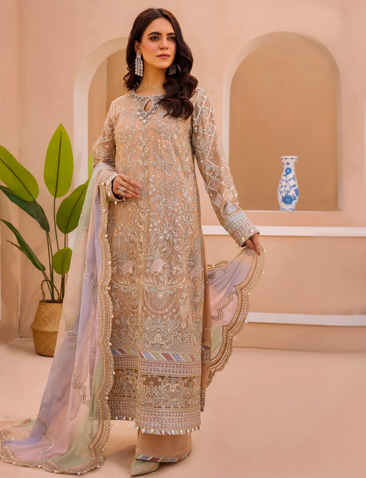 Embroidered Chiffon Design - 19