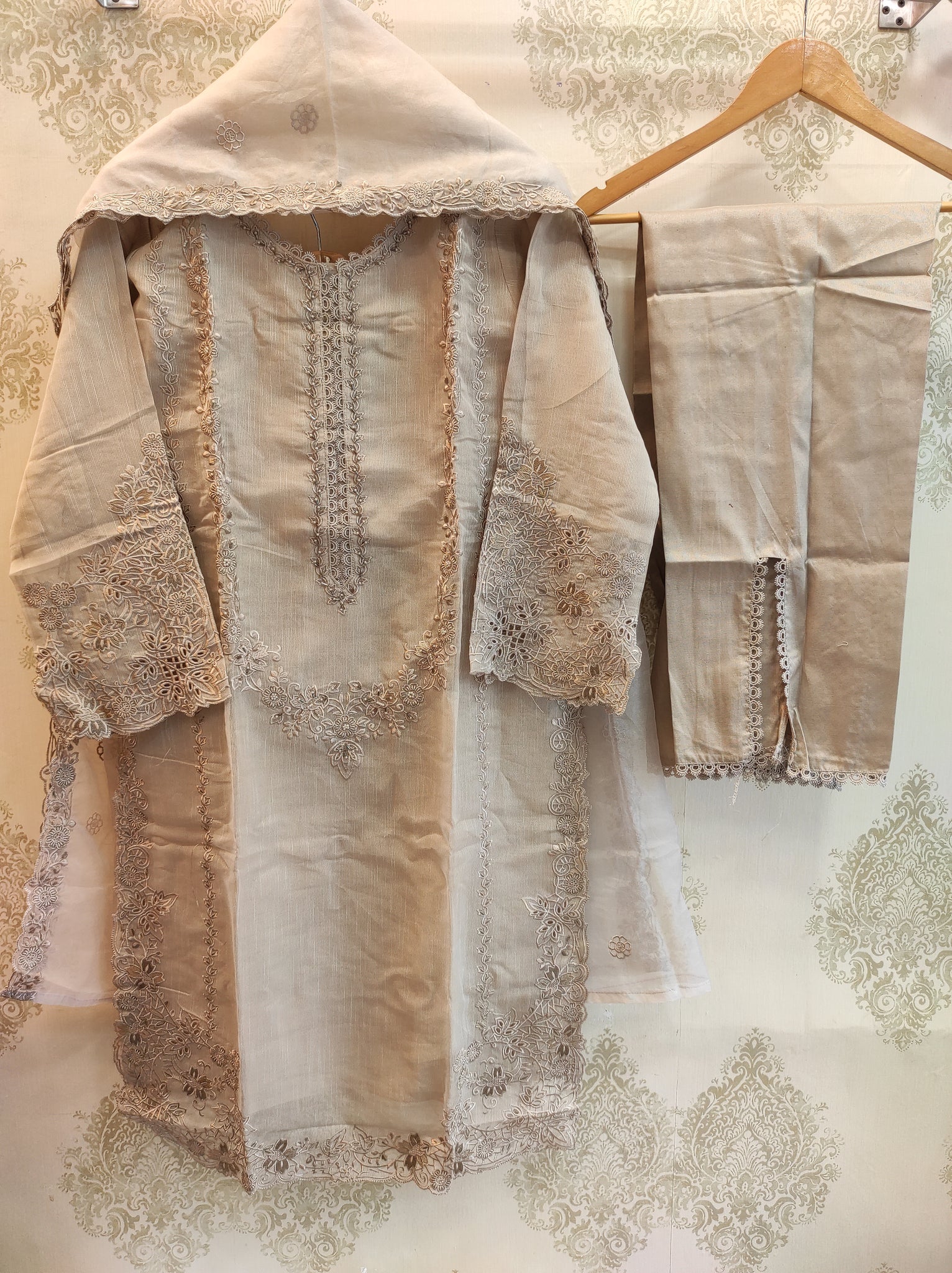 Organza party wear | Beige