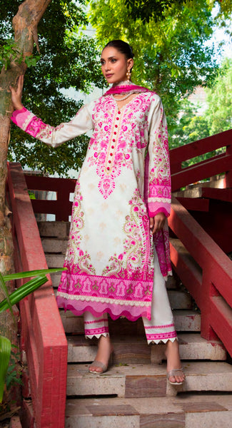 GUL ADHAR STITCHED LAWN | GA007