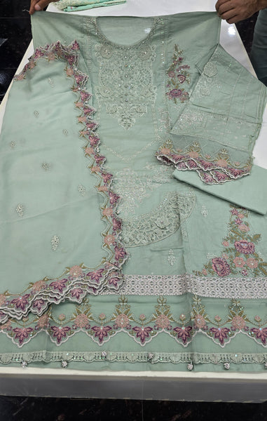 Qalamkar Suqoon Semi-Stitched Luxury Lawn 001