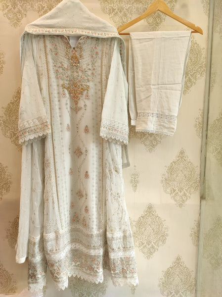 Agha Noor Chiffon | Long A-line Shirt