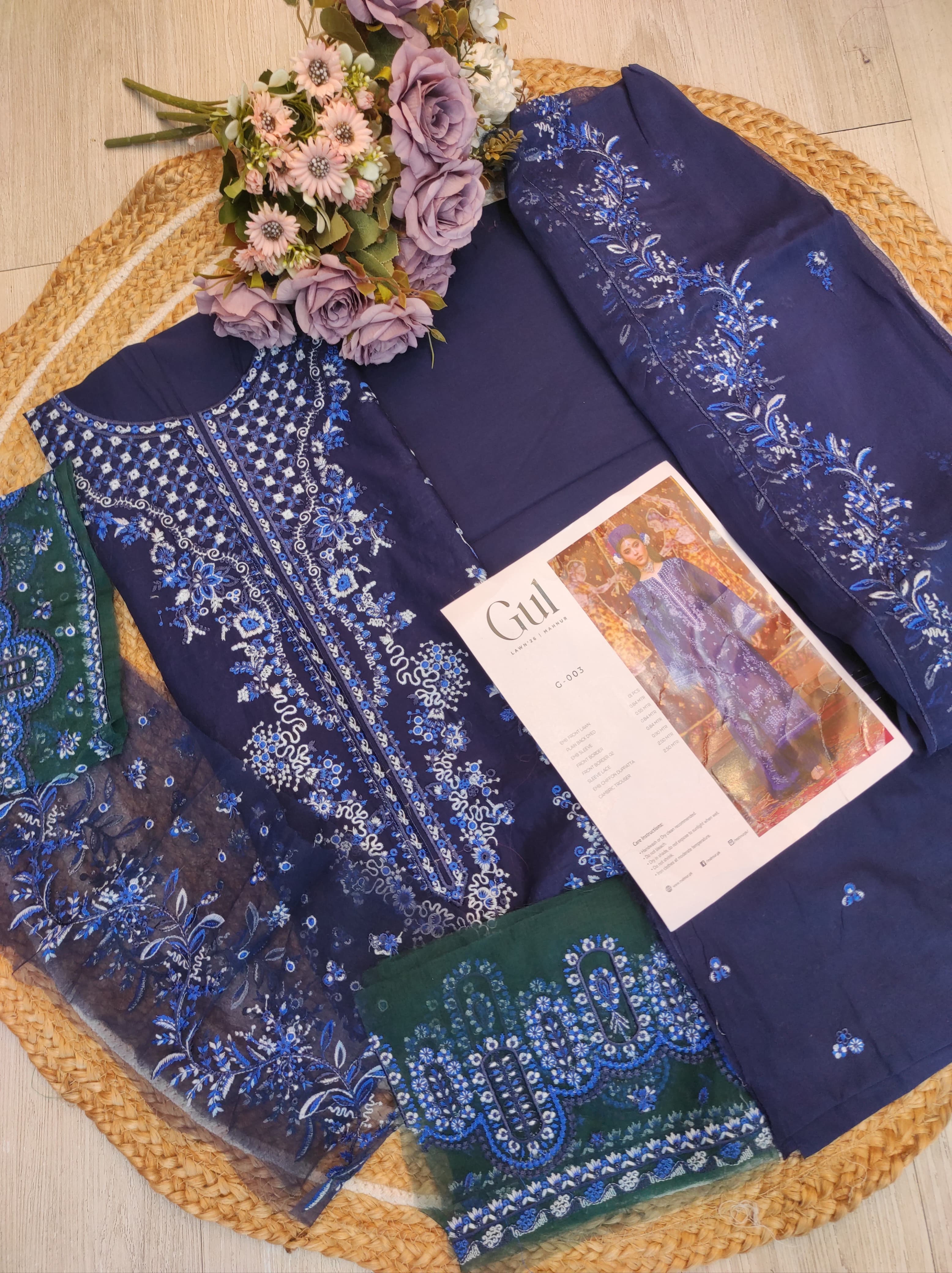 Gul Mahnur Embroidered Lawn 001