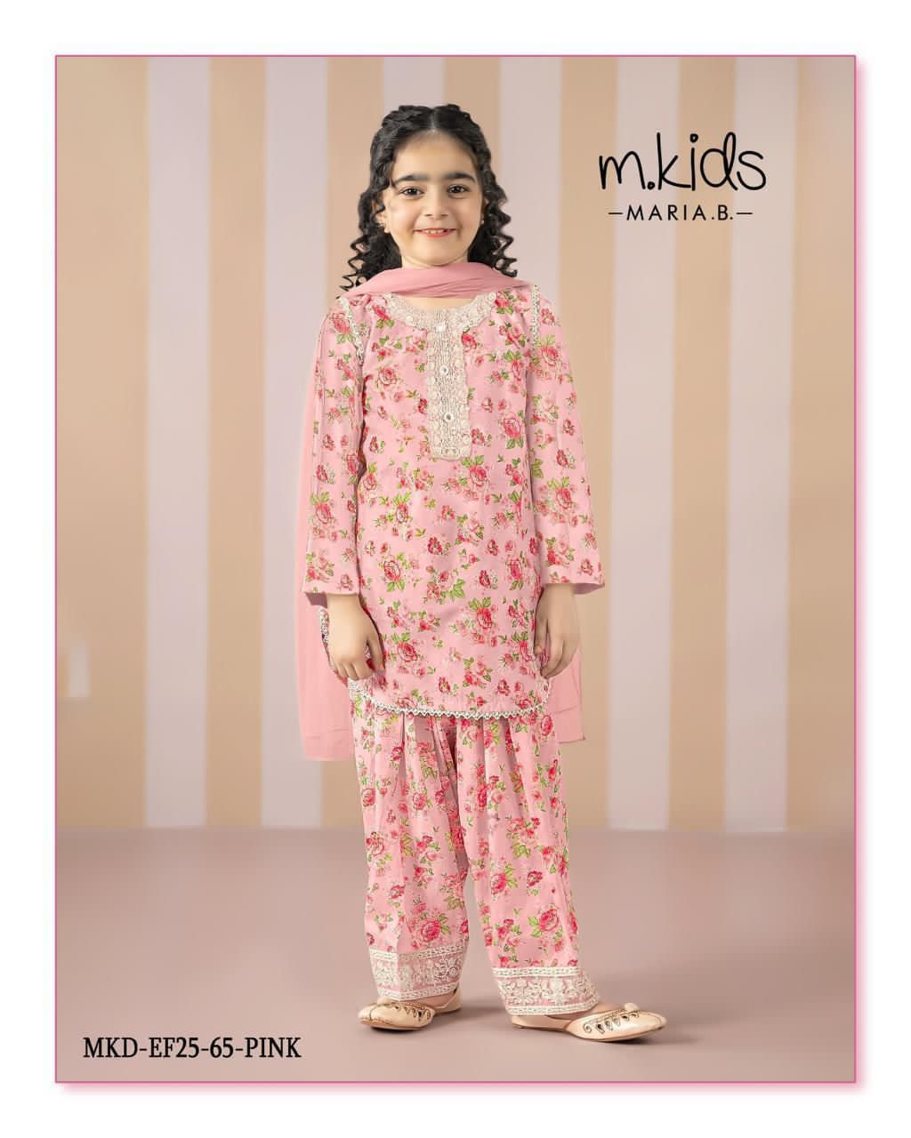 3 Piece Embroidered Lawn Suit | MKD-EF25-65-PINK