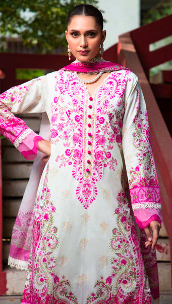 GUL ADHAR STITCHED LAWN | GA007