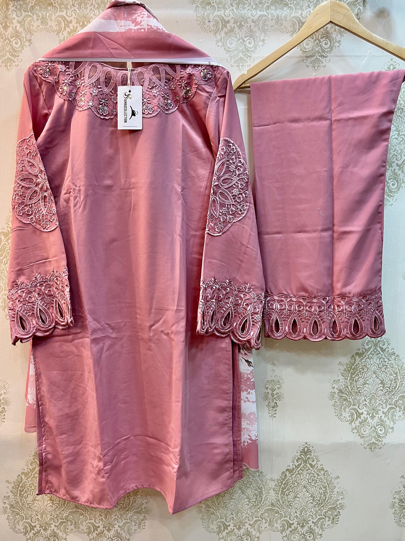 Georgette Embroidered (Pink)