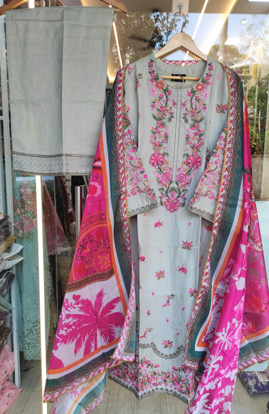 Ferisha Luxury Lawn | Almond