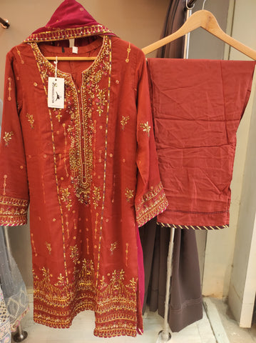 Sadabahar Chiffon Formal-Rust