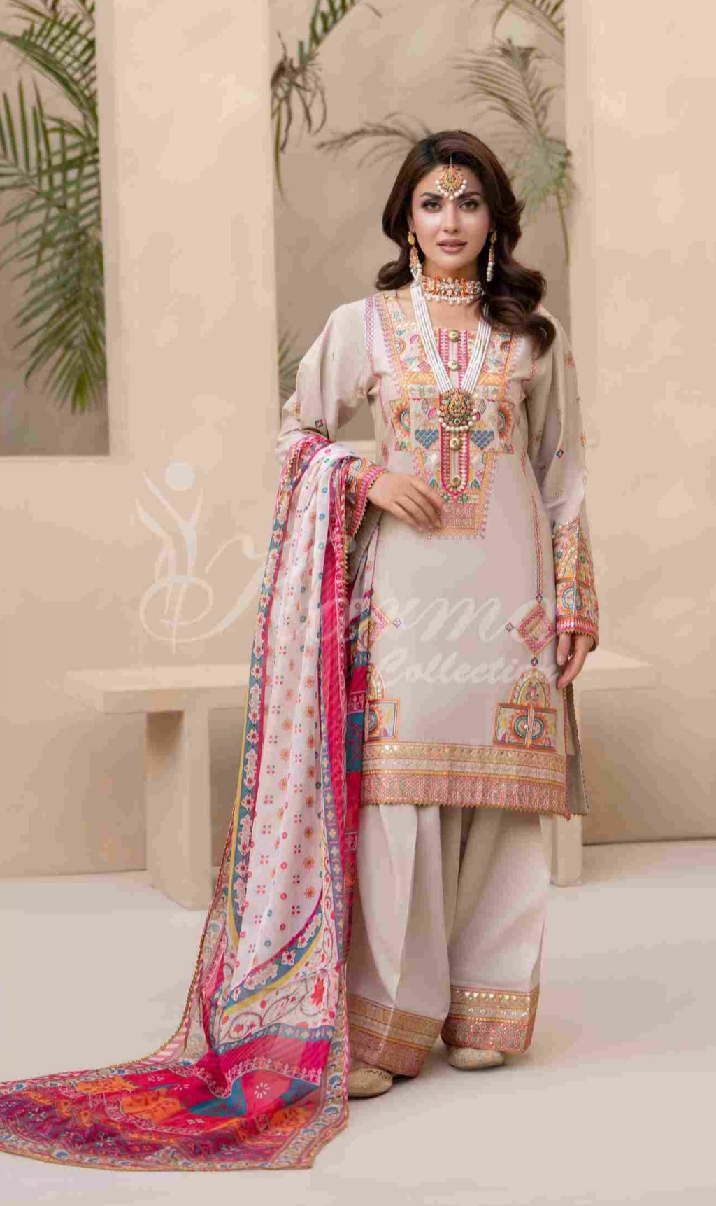 Ferisha Luxury Lawn | Oatmeal