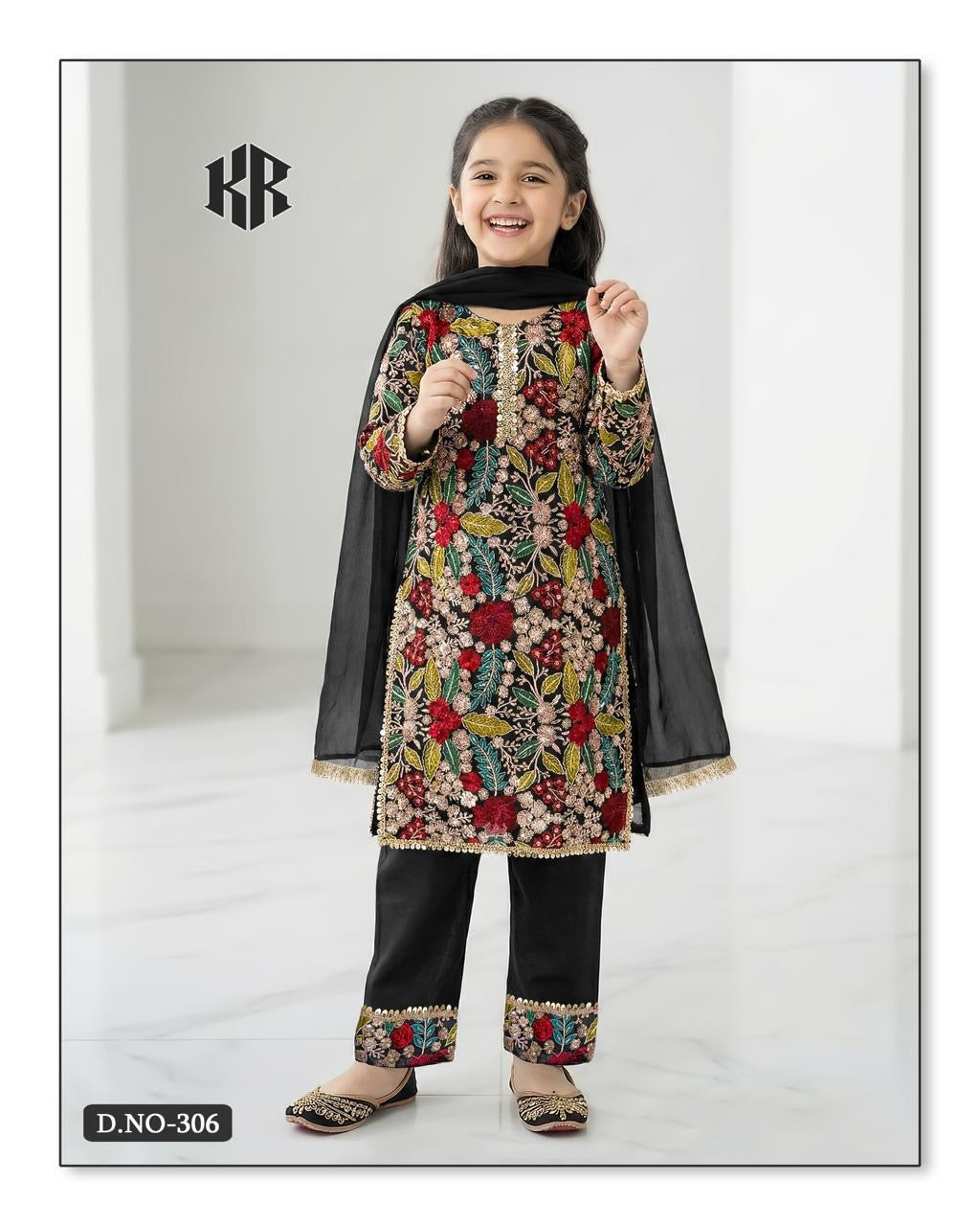 M KIDS MKS-306 | Floral Embroidery