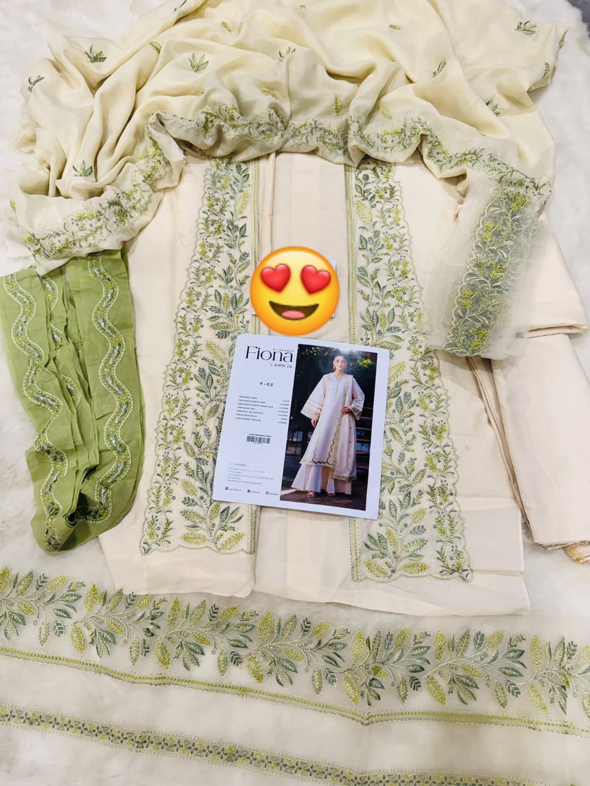 Fiona Mahnur Unstitched Embroidered Lawn 03