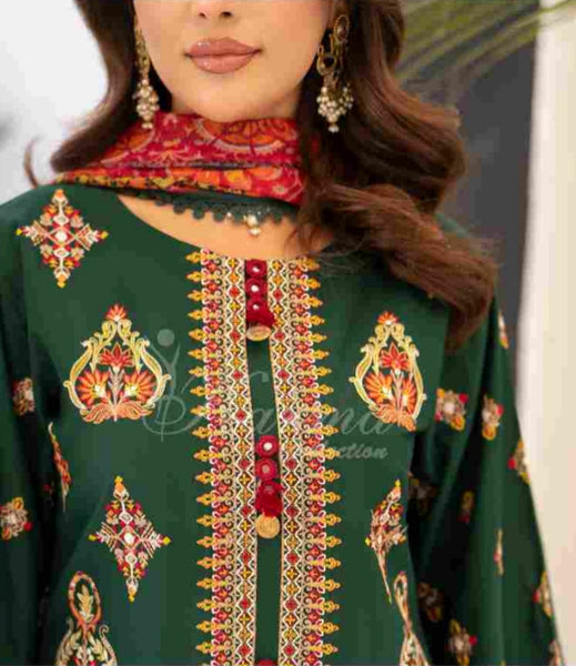 Ferisha Luxury Lawn | Evergreen