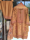 Afghani Kurta Salwar Set (Deep Caramel)